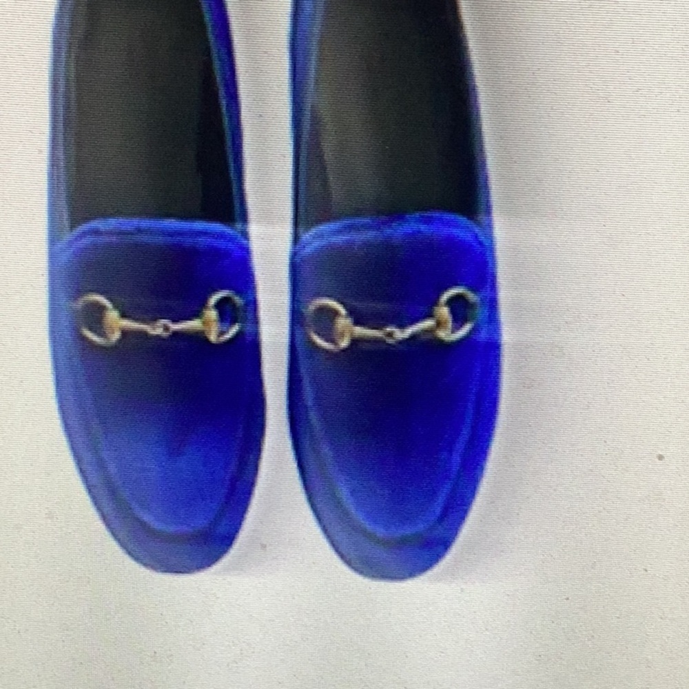 Blue Loafers with Gold Detailing Gucci